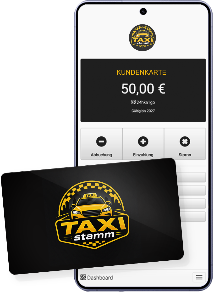 Guthabenkarten für Taxi- und Mietwagenunternehmen